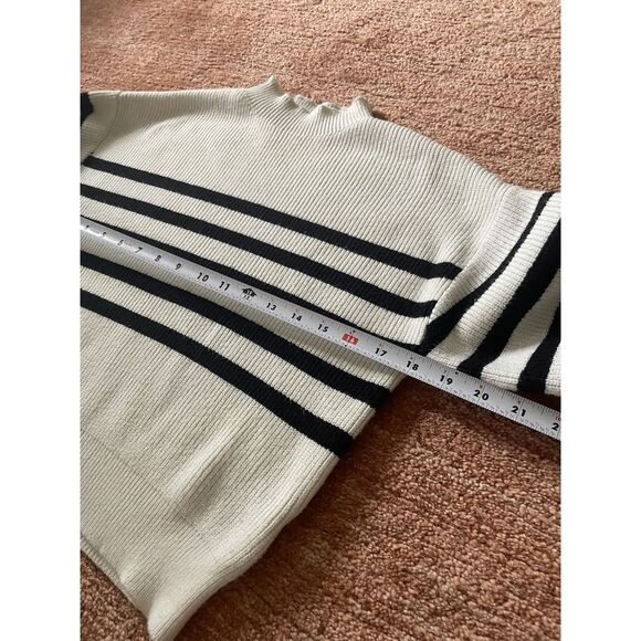 Zara Kids Striped Sweater Size 11 12 Years 152 White Black Knit Long Sleeve - Picture 5 of 7